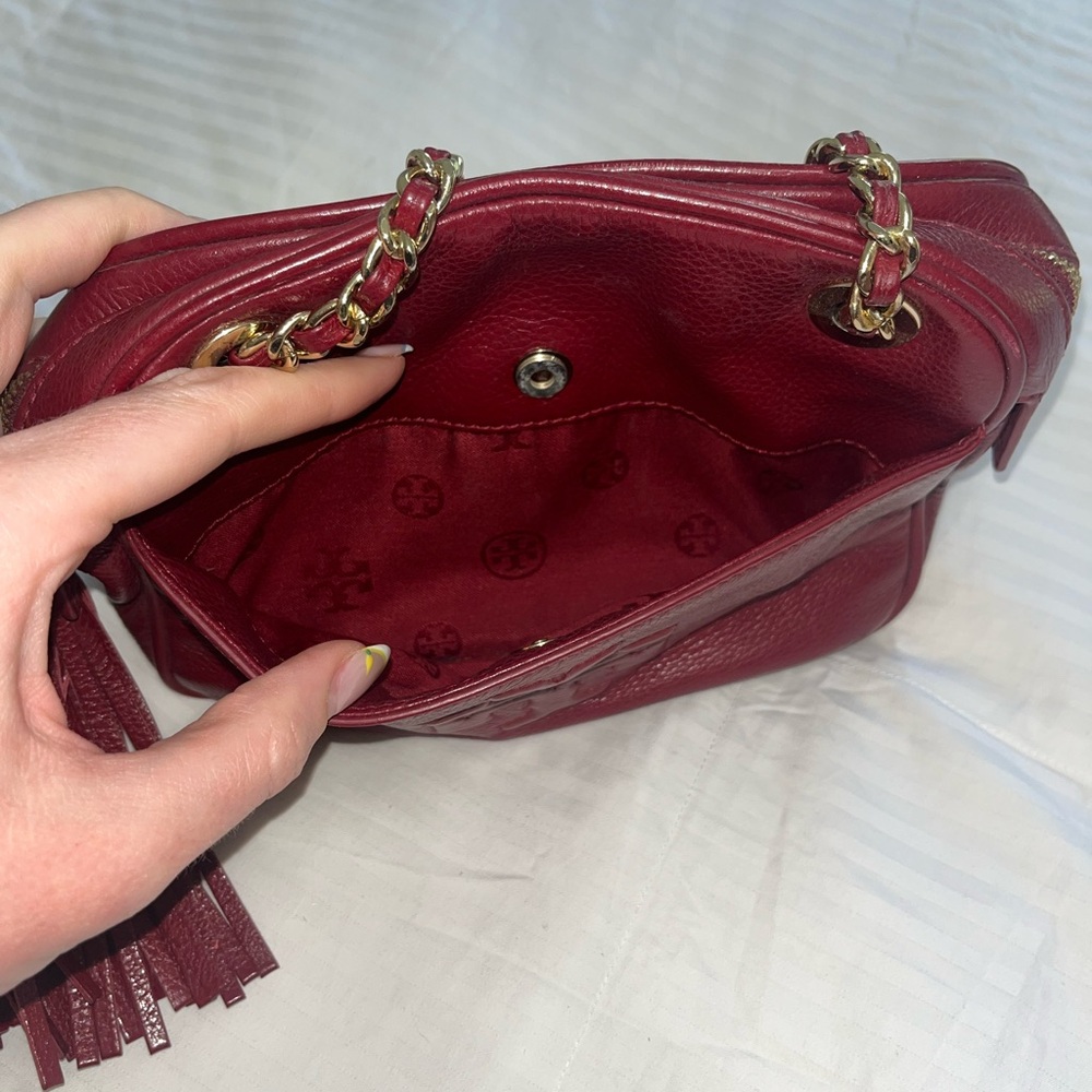 Tory Burch Burgundy Leather Crossbody Bag - Picture 2 of 10